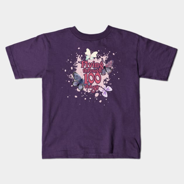 Celebrate 100 Days of School - Butterflies 100 Days Smarter Kids T-Shirt by alcoshirts